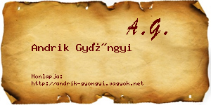 Andrik Gyöngyi névjegykártya
