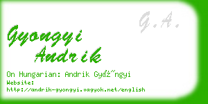 gyongyi andrik business card